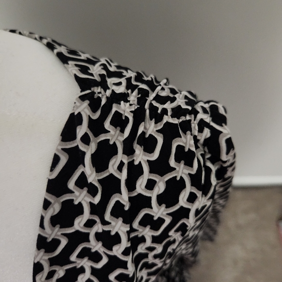 LAUREN by RALPH LAUREN black dress with white chain link pattern size 6 - Picture 5 of 10